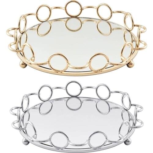 Jewelry Display Plate Jewelry Display Tray Vanity Mirror Tray Coffee Table Tray Organizer Decoration Jewelry