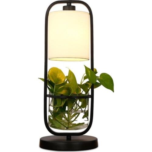 Originality Bedroom Bedside A Living Room Restaurant Balcony Study Wrought Iron Led Green Trailing Plants Botany Desk Lamp
