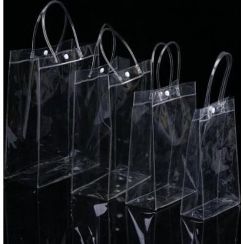 5/10pcs PVC Transparent Plastic Package Bag Gift Bag with Button Portable Cosmetic Drinking Storage Bag Practical and Durable