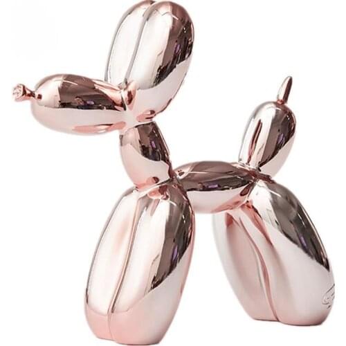 Pink Metallic Large SIZE Balloon Dog American Pop Art Resin Craft Balloon Dog Figurine Statue Valentine Gift Sculpture