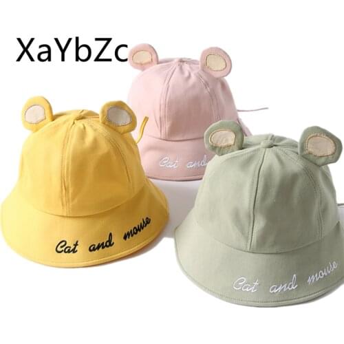 Hat female summer fashion wild cute cartoon mouse tail leisure fisherman hat cat ear hat sunscreen sun hat basin hat