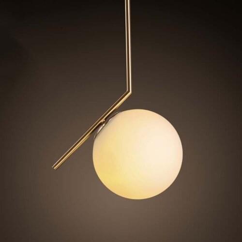 Modern Brief Fashion Loft Lustre Round Glass Led Pendant Lamp Restaurant Kitchen Dinning Living Room Home Decor Lighting Fixture
