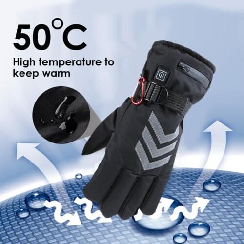 Three-speed Thermostat Electric Heating Reflective Duty Gloves Motorcycle Electric Car Heating Gloves Lithium Battery Powered