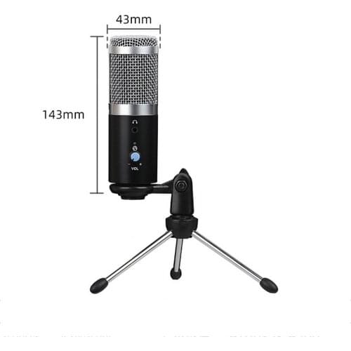 USB condenser microphone intelligent noise reduction high fidelity sound quality 43X143mm system compatible with unlimited game