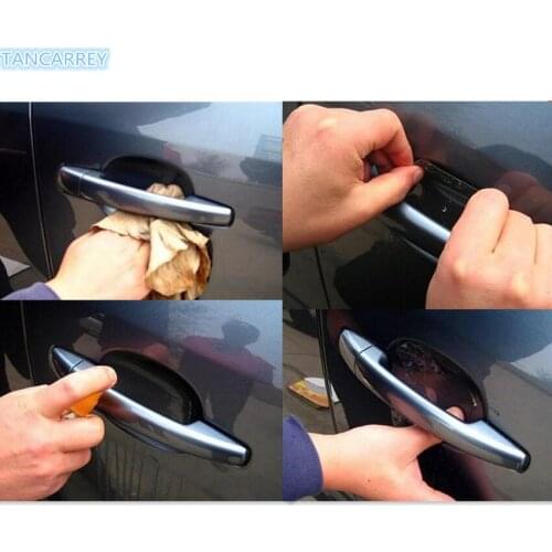 4Pcs/LOT Car Handle Protection Film Car sticker for bmw e46 volkswagen ford focus 2 focus 3 kia rio toyota lada granta passat b5