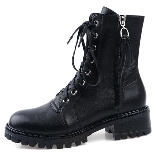 2019 Women Boots Genuine 100% Leather Ankle Martens Boots for Women Casual Dr. Motorcycle Shoes Warm Winter Couple Shoes