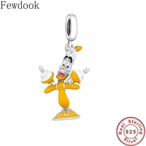 Fit Original Charm Bracelet Authentic 925 Sterling Silver Funny Cartoon Enamel Candle Person Bead For Making Women Berloque 2021