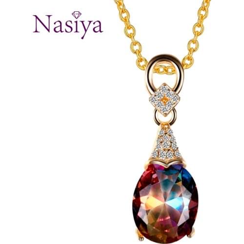 Fashion Topaz Gemstone Womens Necklaces Pendants Hot Sale Silver 925 Jewelry Wedding Anniversary Party Necklace Femal Fine Gift
