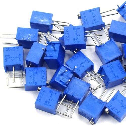 10pcs 3266W Potentiometer 1K 2K 5K 10K 20K 50K 100K 200K 500K 1M 100R 200R 500R Ohm Top Adjustable Precision Potentiometer