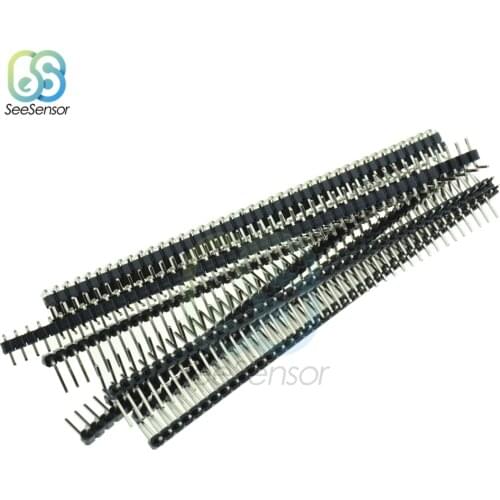 10PCS 40Pin 1x40P 2.54mm Male Breakable Single Row Right Angle Pin Header Strip Connector For Arduino