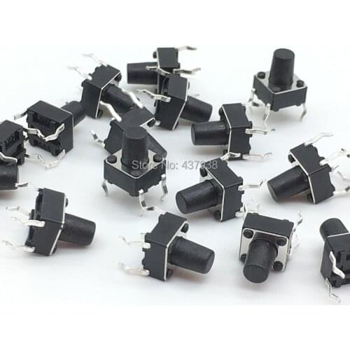 100pcs 6*6*8mm Panel PCB Momentary Tactile Tact Push Button Micro Switch 4 Pin DIP Light Touch 6x6x8mm Keys Keyboard