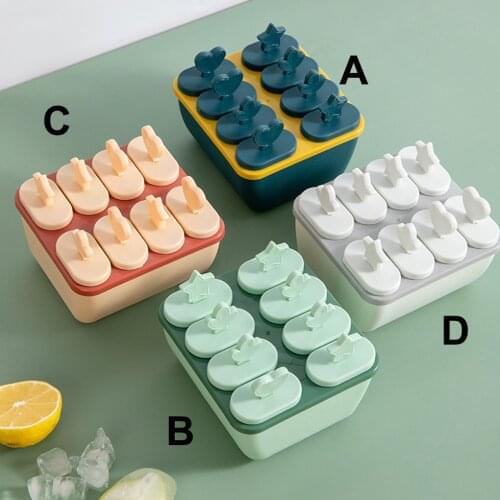 8 Cells Ice Cream Mold Homemade Ice Cream Popsicle Mold DIY PP Plastic Ice Cream Mould Summer Dessert Maker Home Kitchen Tool