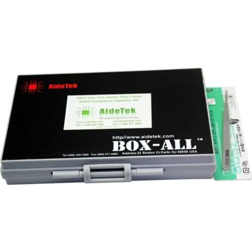 AideTek New SMD/SMT 0805 capacitor box kit in 102value 102Vx50pcs X7R NPO Y5V YAGEO capacitors assortment box kit platics C0850