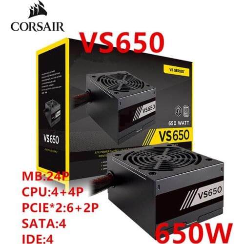 New PSU For Corsair Brand Active PFC 80plus EU Supporting Dorsal Line Silent Non-modular Power Supply 650W Power Supply VS650