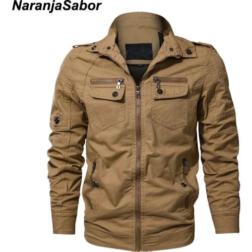 NaranjaSabor Casual Mens Military Pilot Bomber Jackets Spring Autumn Army Mens Air Force Flight Coats Outerwear Plus Size 6XL