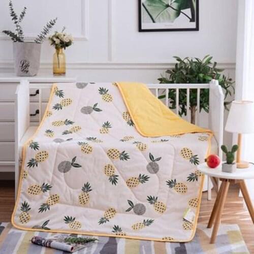 Childrens baby cartoon air conditioning quilt summer quilt washed cotton bed cover soft breathable blanket thin quilt