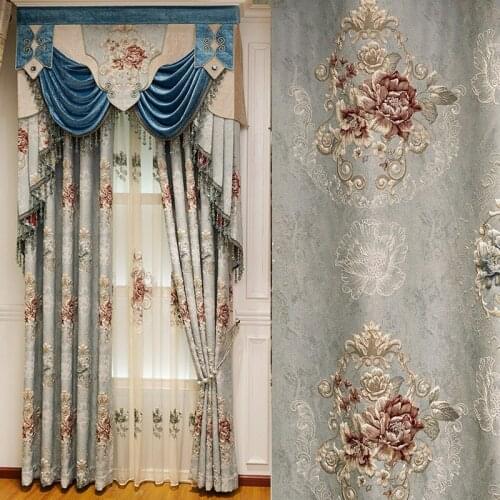 Europe elegant fresh anaglyph marvelously embroidered cloth curtain villa sitting room bedroom study is available
