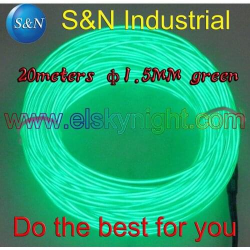 Green20M Flexible Wire Rope Tube Neon Light with 100-240VACinverter for holiday,party,festival and house decoration freeshipping