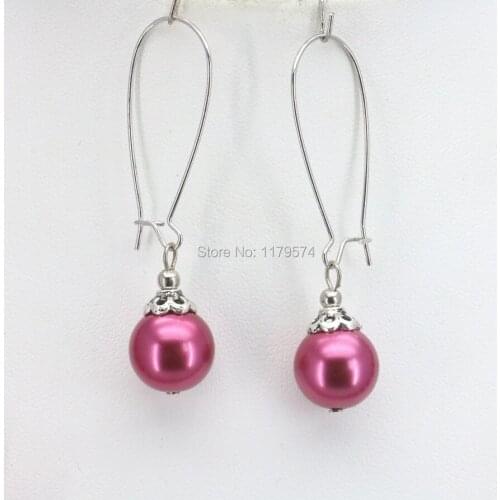 Hot Sale 10mm Accessories Red Glass Pearl Beads Earrings Jewelry Making Design Christmas Gifts Women Girls