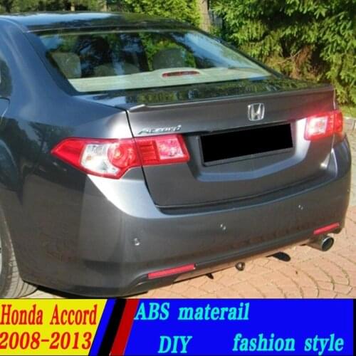 Use for honda accord Spoiler 2008-2013 accord lip Spoiler with light High Quality ABS Material Car Rear Wing Primer Color