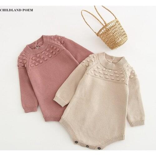 Knitted Baby Clothes Sweater Autumn Winter Baby Girl Romper Long Sleeve Cotton Newborn Baby Romper Jumpsuit Toddler Boy Romper
