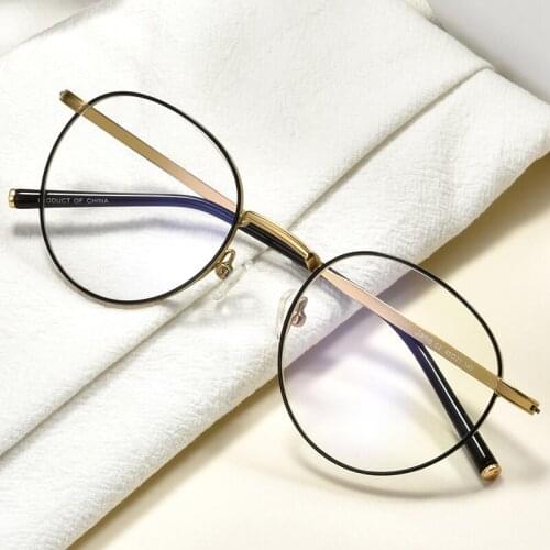 Korean Brand Designer Titanium Retro Round Glasses Frame Mens Womens Eyeglasses Blue light Prescription Gafas Oculos De Grau