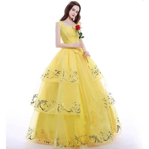 Custom Made Belle Princess Cosplay Costume For Adults Women Beautiful Dress Costume