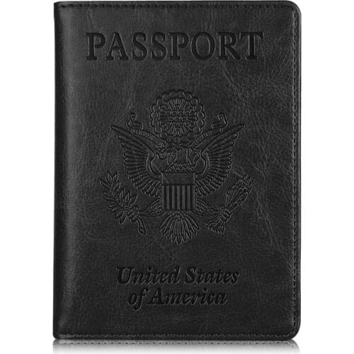 Leather RFID Blocking Passport Cover Travel Document Passport Holder Lightweight Practical Passport Holder