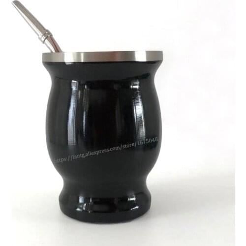 Yerba Mate Gourd Mug Stainless Steel Tea Cup Set Natural Gourd Insulated Cup Easy Cleaning Double-Walled Mate Mug