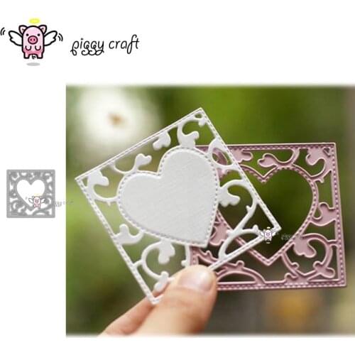 Piggy Craft metal cutting dies cut die mold Flower leaf heart square frame Scrapbook paper craft knife mould blade punch stencil