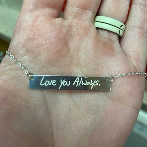 VishowCo Customized Fashion Stainless Steel Name Necklace Personalized Letter Gold Choker Necklace Pendant Nameplate Gift