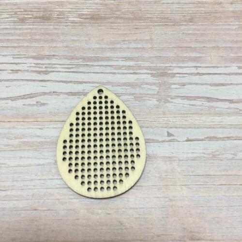 50pcs water drop cut out wood shape diy kit cross stitch