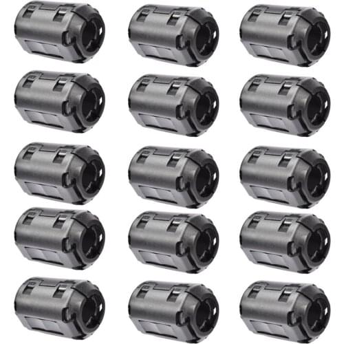 Pack of 15 Magnetic Ferrite Core Cord RFI EMI Noise Suppressor Cable Clip (13mm inner diameter)