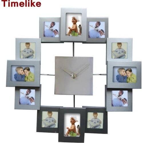 European Style Photo Frame Wall Clock Modern Design Watch Home Decoration for Living Room
