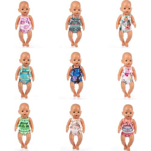 New swimwear Doll Clothes Fit For 43cm baby Doll clothes reborn Doll Accessories
