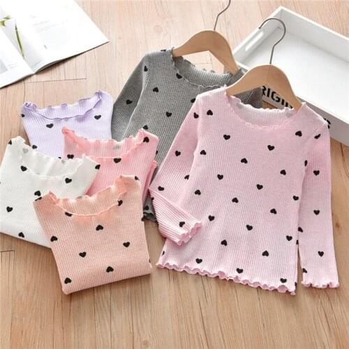 Girls' Autumn Clothes New Female Treasure Bottoming Shirt 2021 Childrens Autumn Baby Girl Long-sleeved T-shirt Lycra Cotton