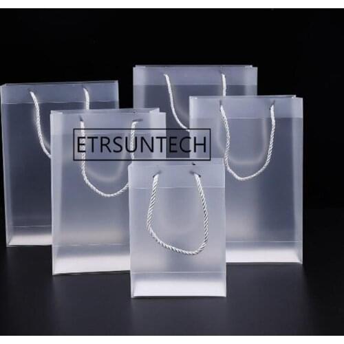 Plastic Gift Bag Waterproof Transparent Tote Bag Frosted PP Gift Packaging Pouch Wedding Party Supplies 100pcs
