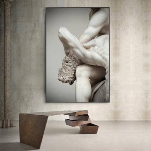 Renaissance Michelangelo Sculpture Art Posters And Prints Black White Wall Art Canvas Paintings Pictures Living Room Home Decor