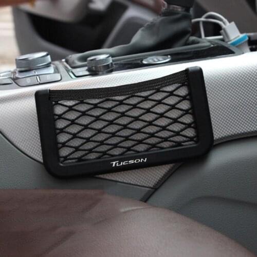 Car Storage Net Bag Auto Rear Net Trunk Seat Storage Bag Mesh Double-deck Elastic String Net for Hyundai Tucson Car Accessories