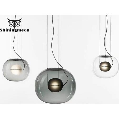 Modern Minimalism Clear Glass LED Pendant Lights Bar Cafe Store Home Decor Pendant Lamp Kitchen Hanging Lamp Tiffanylamp Lustre