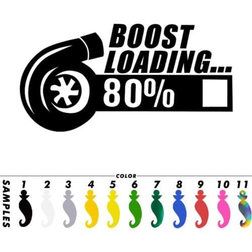 Creative Sticker TURBO BOOST LOADING Funny Car,Van,Window,Bumper JDM DUB PUG Vinyl Decal Motorcycle,18cm*9cm