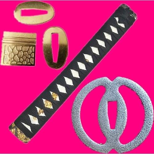 High Quality Set Handle Guard Fittings For Japanese Sword Tachi Katana Wakizashi Tsuba Menuki Fuchi Kashira Habaki Seppa No.382