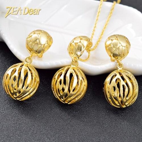 ZEA Dear Jewelry Ball Jewelry Set For Women Necklace Earrings Pendant Romantic Jewelry For Wedding Hot Selling Jewelry Findings