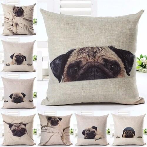 Animal Style lovely Dog Printed Cotton Linen Cushion Cover Decorative Sofa Throw Pillow Case Car Chair Home Decor almofadas