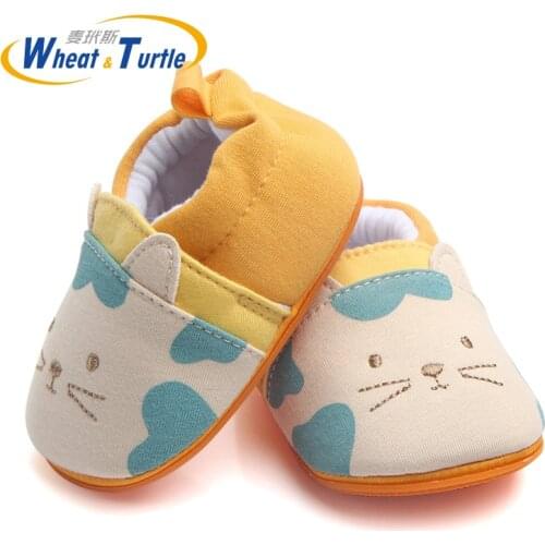 1 Pair Cartoon Cotton Cloth First Walker Cartoon Baby Boy Girls Shoes Bebe Toddler Moccasins 0-24M Non-slip Soft Bottom Shoes