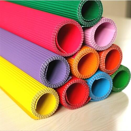 50 * 70cm 10 pcs Corrugated paper Color art paper Children handmade diy Folding paper flower packing Wedding party decoration