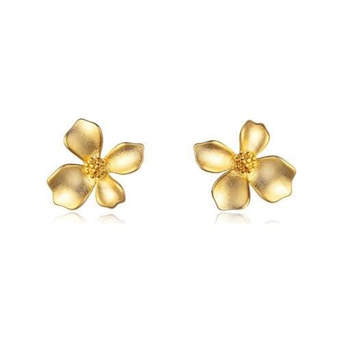 Cute 9mm*10mm 100% Real. 925 Sterling Silver Fine Jewelry Flower ear Stud Earrings C-G9433