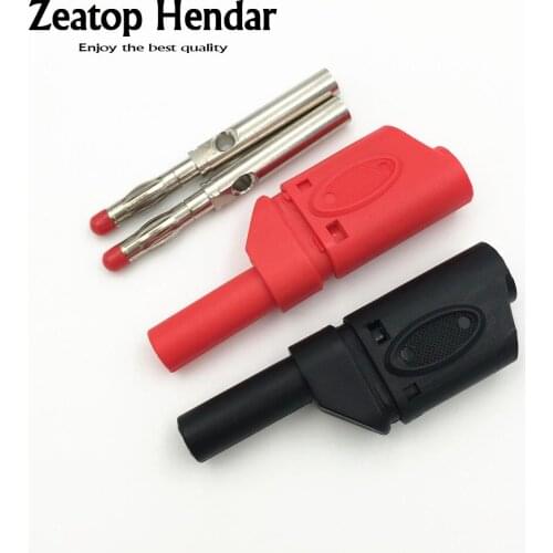 2Pcs Brass Seal Insulated Safety Protection 4mm Banana Plug Test Cable Leads