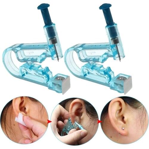 2pcs Healthy Safety Sterile Disposable Ear Piercing Gun Kit Gun for Piercing+Stainless Steel Stud Earring Independent Sealed