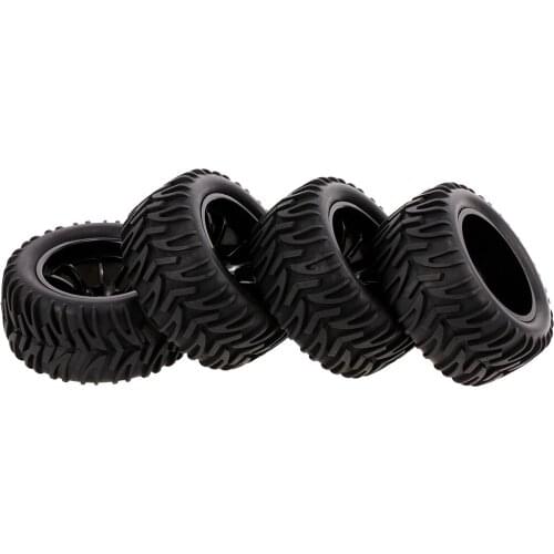 4PCS 1/10 Off-road Tyre Double V Tread Pattern 10 Spokes Rim for 1/10 HSP HPI Redcat RC4WD RC Monster Truck Parts